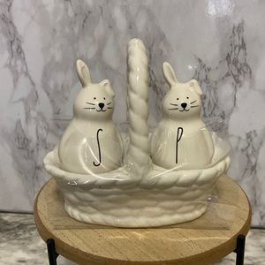 Rae Dunn Salt and Pepper Bunnies with Basket